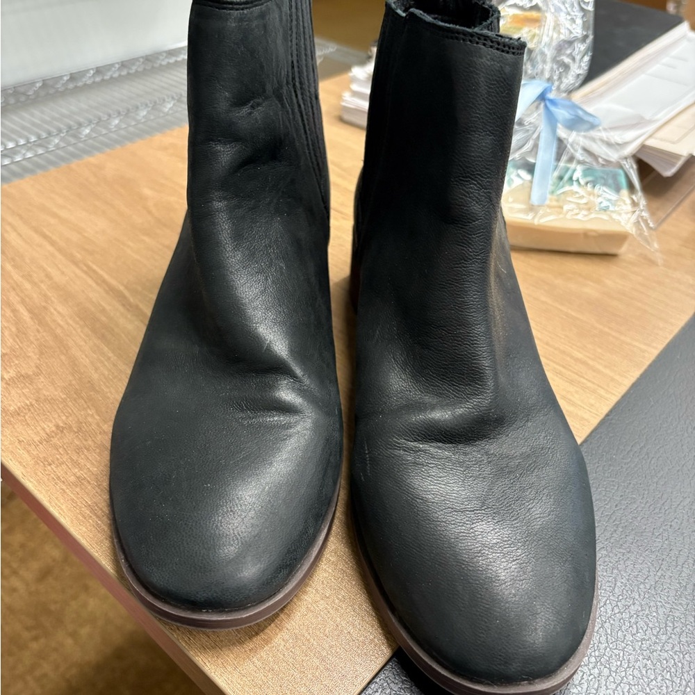 LUCKY BRAND Black Leather Slip-On Ankle Boot size 9.5